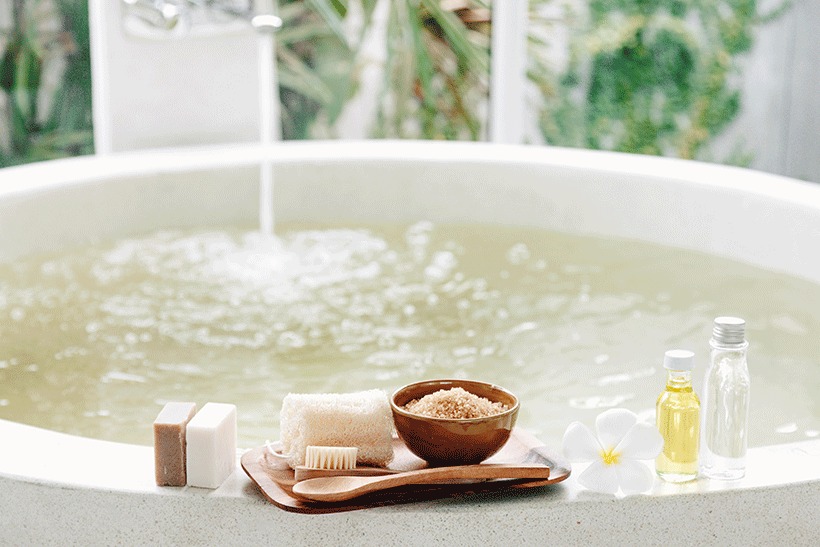 se laver avec du gros sel