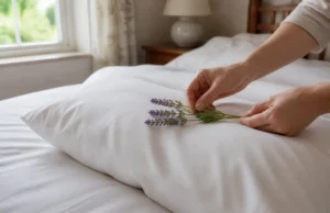 Comment utiliser la lavande vraie sur l’oreiller pour dormir ? comment utiliser lavande vraie dormir en disposant des brins sur un oreiller blanc