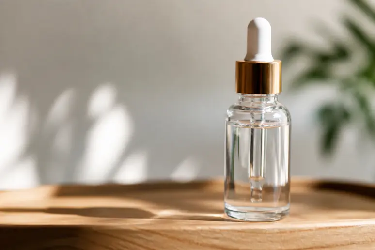 Soin cosmétique au rétinol en flacon compte-gouttes pour lisser les rides du visage