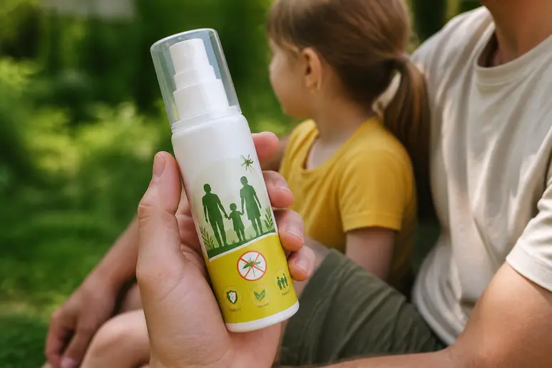 Flacon de répulsif antimoustique avec concentration en deet moustique sécurité famille adaptée