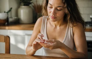 Comment faire pousser ses ongles plus vite sans les casser ? Une femme applique un soin naturel pour faire pousser ses ongles rapidement à la maison.