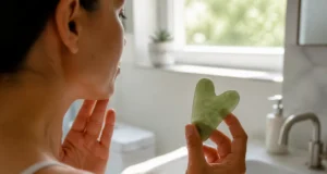 Gua sha visage : le risque d’hématomes et de pétéchies Utilisation d'un gua sha danger visage pour le massage de la peau