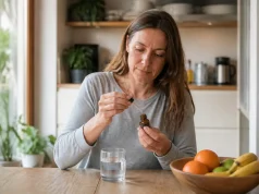 Nemanex avis : efficacité des gouttes et alertes médicales Femme préparant sa cure de bien-être à la maison avec des gouttes nemanex avis sur une table