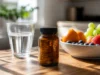 Nourix : notre avis sur ces gélules et les alertes conso Flacon de complément alimentaire et verre d'eau sur une table de cuisine pour illustrer Nourix avis.