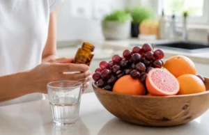 Vinali : utilité réelle des pépins de raisin et vitamine C Une personne prépare ses compléments naturels avec des fruits frais et vinali à quoi sert au quotidien
